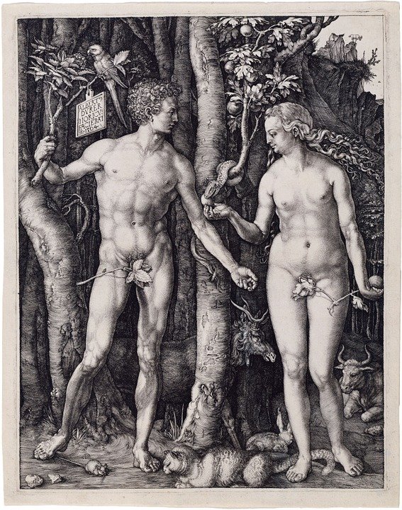 Adam and Eve in the garden of Eden