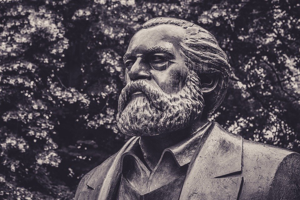 a bust of Karl Marx