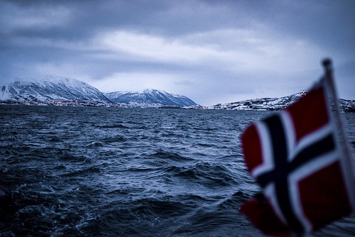 British ship at sea in the Arctic