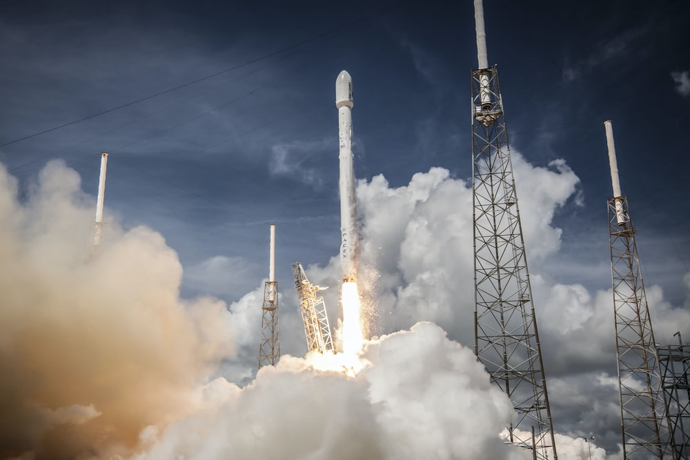 a rocket being launched into space